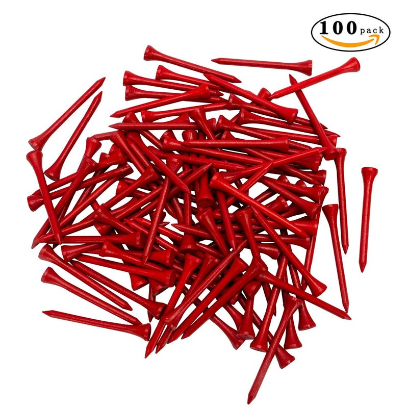 THIODOON Golf tees 2 1/8 inch Less Friction Wood Tees Training for Golfer Professional Natural Wood Golf tees Bulk 100 Count Golfing Tees - Image 2